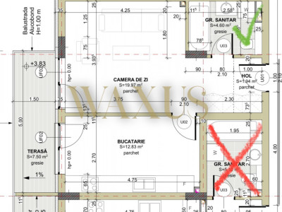  2 camere finisat 46,84 mp  , zona centrală, TVA INCLUS 