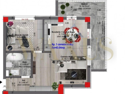 Apartament de vânzare cu 2 camere 