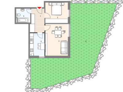 Apartament decomandat cu gradina de 115mp, 53mp, 2 camere, Frunzisului