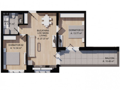 Apartamente semifinisate de 2 si 3 camere, in zona Eroilor / Floresti