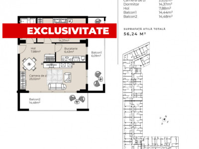Apartament Semifinisat / Sopor 19 / Parcare Inclusa