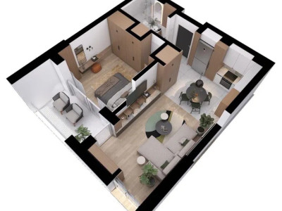 Apartament semifinisat, TVA INCLUS, 55mp, terasa, garaj subteran, zona BMW