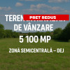 Pret Redus !Teren intravilan 5.113 mp, semicentral Dej, front 30 m, utilități thumb 1
