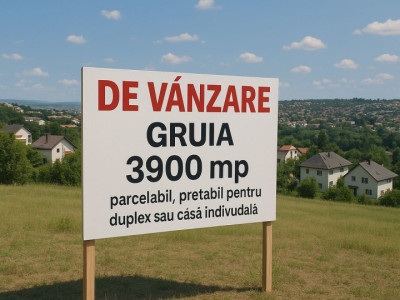 Teren intravilan in Gruia, 3900mp, pretabil duplex /casa individuala