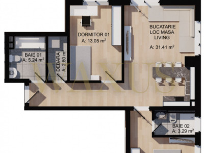 Apartament semifinisat- 3 camere I ST 82,5 MP I CF DISPONIBIL- Eroilor