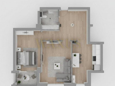 Apartament de vanzare 2 camere decomandate, zona Vivo, Floresti.