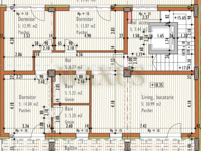 Penthouse Semifinisat - ST 133MP I terasa I Bloc Nou - Marasti