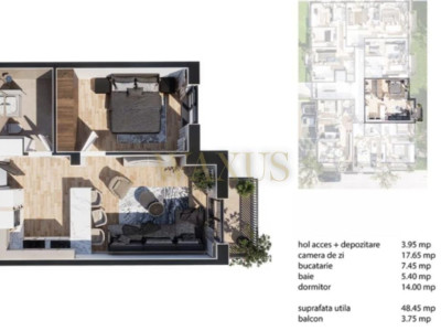 Apartament In Bloc Nou I 48MP I Balcon I Semifinisat - Baciu 