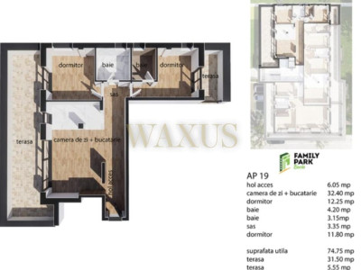 Apartament de 3 Camere I 74MP I Terasa I Parcare - Baciu 